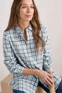 Seasalt Cornwall Tops<Ebb Tide Check Shirt Clover Blue Fog