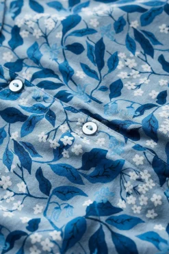 Seasalt Cornwall Tops<Embrace 3/4 Sleeve Jersey Shirt Flower Meadow Blue Fog