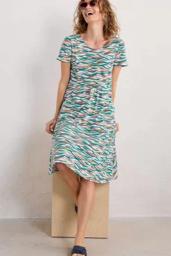 Seasalt Cornwall Dresses<Enor Fit-And-Flare Dress Estuary Tide Marks Chalk