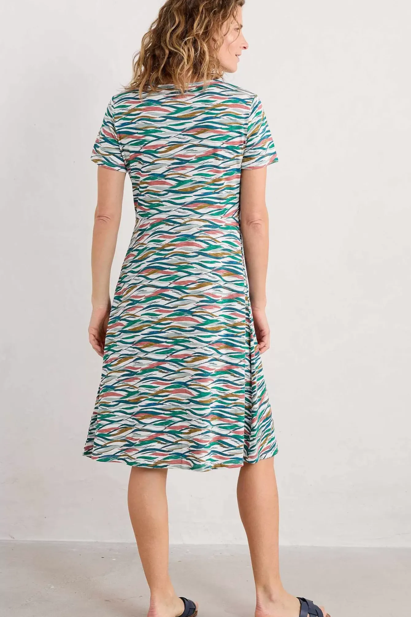 Seasalt Cornwall Dresses<Enor Fit-And-Flare Dress Estuary Tide Marks Chalk