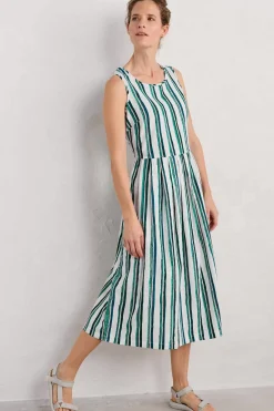 Seasalt Cornwall Dresses<Farley's Midi Dress River Stripe Chalk