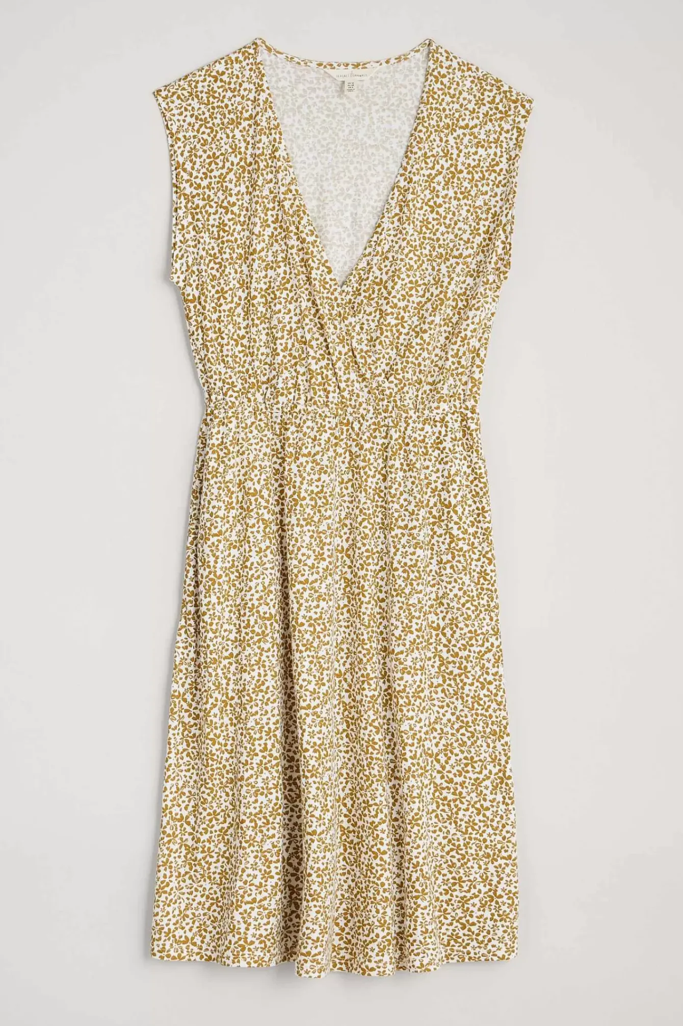 Seasalt Cornwall Dresses<Faye Sleeveless Mock Wrap Dress Hedge Mark Ditsy Pear