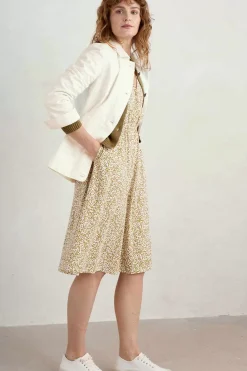 Seasalt Cornwall Dresses<Faye Sleeveless Mock Wrap Dress Hedge Mark Ditsy Pear