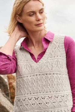 Seasalt Cornwall Knitwear<Feock Merino Blend V-Neck Knitted Vest Aran