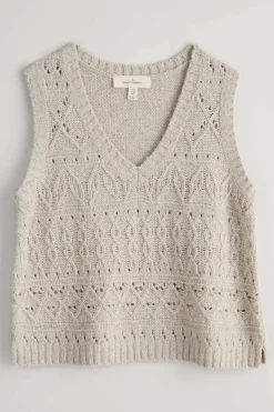 Seasalt Cornwall Knitwear<Feock Merino Blend V-Neck Knitted Vest Aran