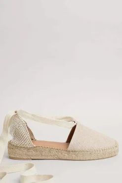 Seasalt Cornwall Shoes<Fern Path Ankle Tie Cotton Espadrilles Natural