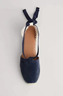 Seasalt Cornwall Shoes<Fern Path Suede Wedge Espadrilles Dark Night