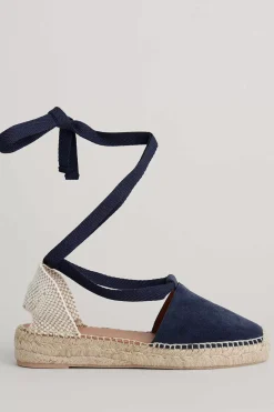 Seasalt Cornwall Shoes<Fern Path Suede Wedge Espadrilles Dark Night