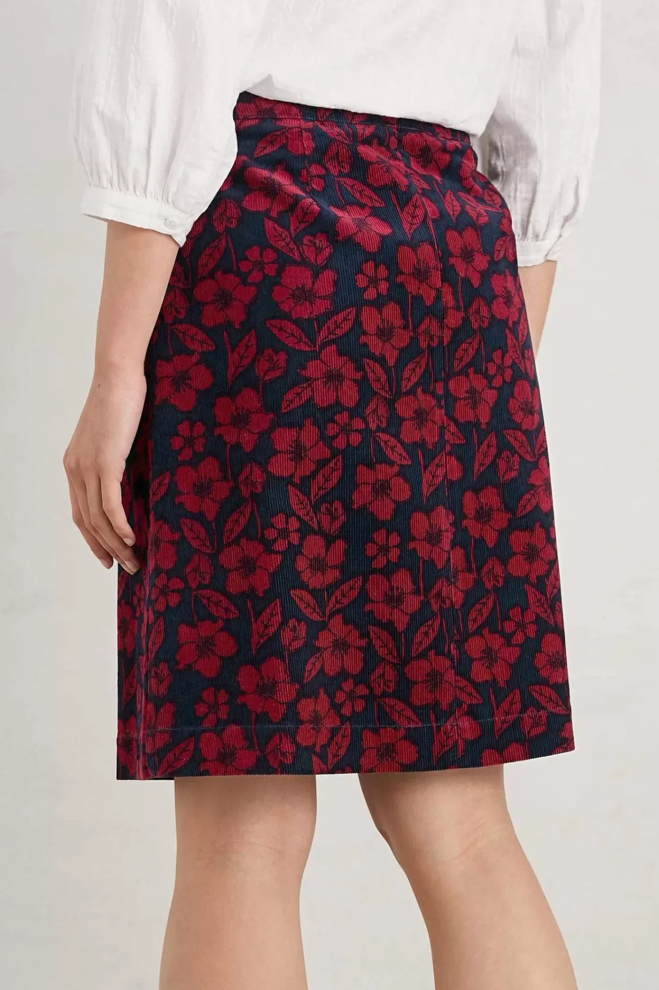 Seasalt Cornwall Skirts<Ferry Crossing Needlecord Skirt Collaged Rose Maritime Jam