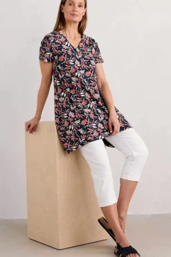 Seasalt Cornwall Tunics<Field Guide V-Neck Tunic Seaweed Swirl Maritime