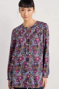 Seasalt Cornwall Tops<Fieldfare Top Dense Floral Squall