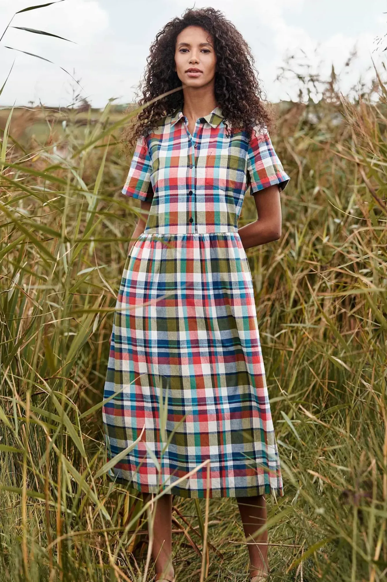 Seasalt Cornwall Dresses<Fleet Checked Midi Dress Florabunda Multi