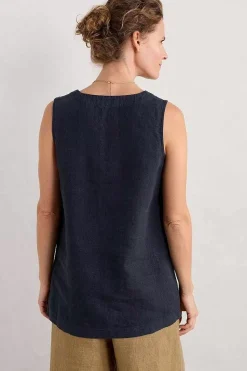 Seasalt Cornwall Tops<Foredune Linen Vest Maritime
