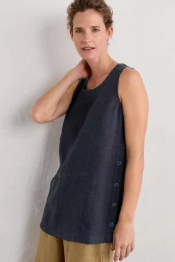 Seasalt Cornwall Tops<Foredune Linen Vest Maritime