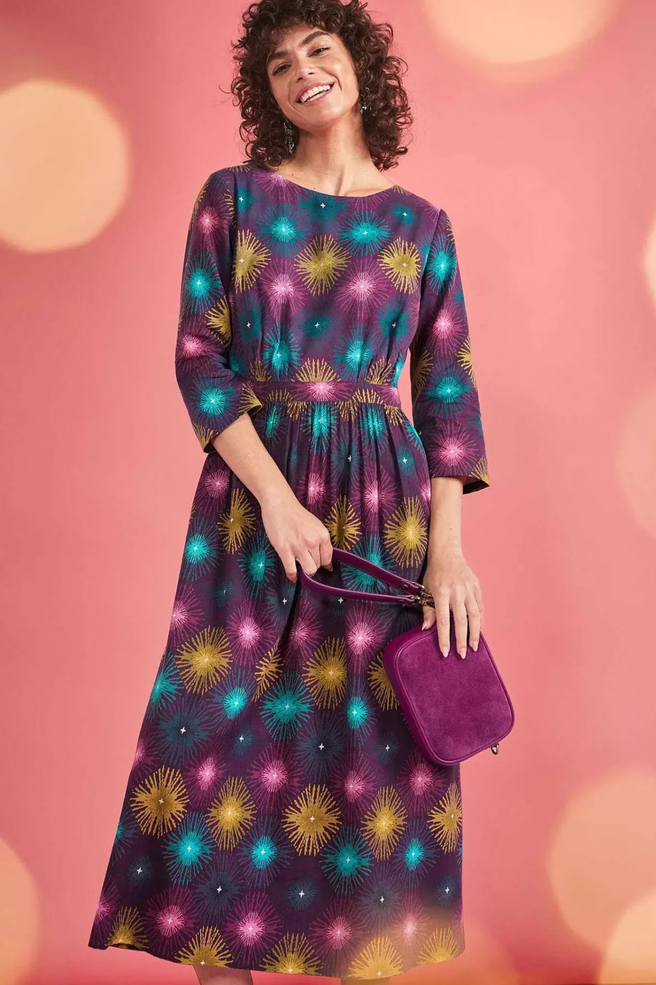 Seasalt Cornwall Dresses<Forestry Midi Dress Sparkler Geo Grape