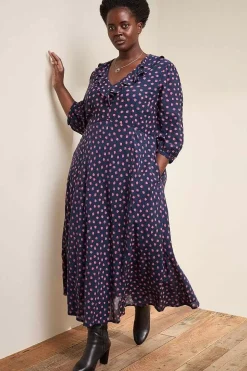 Seasalt Cornwall Dresses<Furled Flower V-Neck Dress Mini Raspberries Maritime