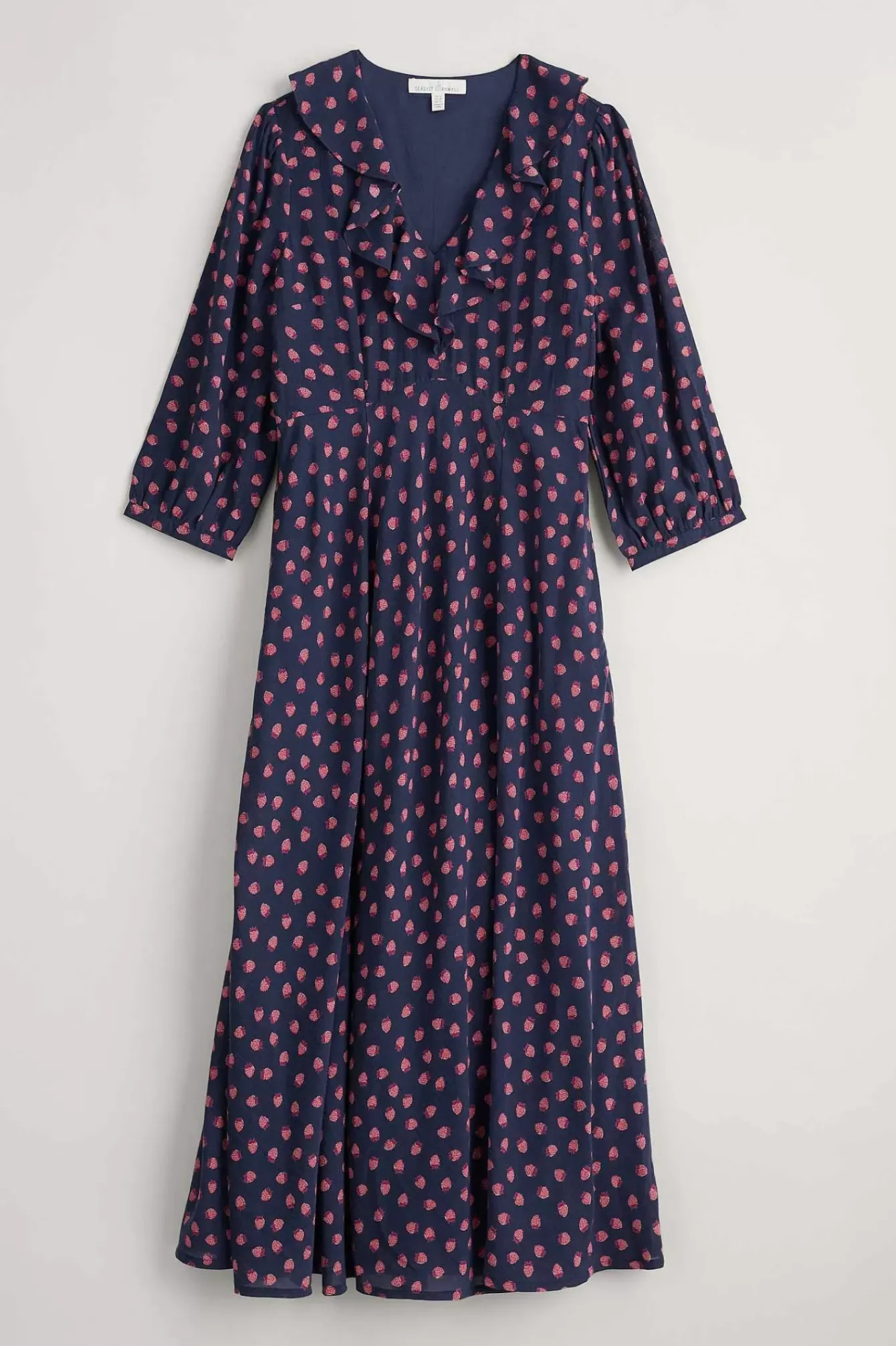 Seasalt Cornwall Dresses<Furled Flower V-Neck Dress Mini Raspberries Maritime