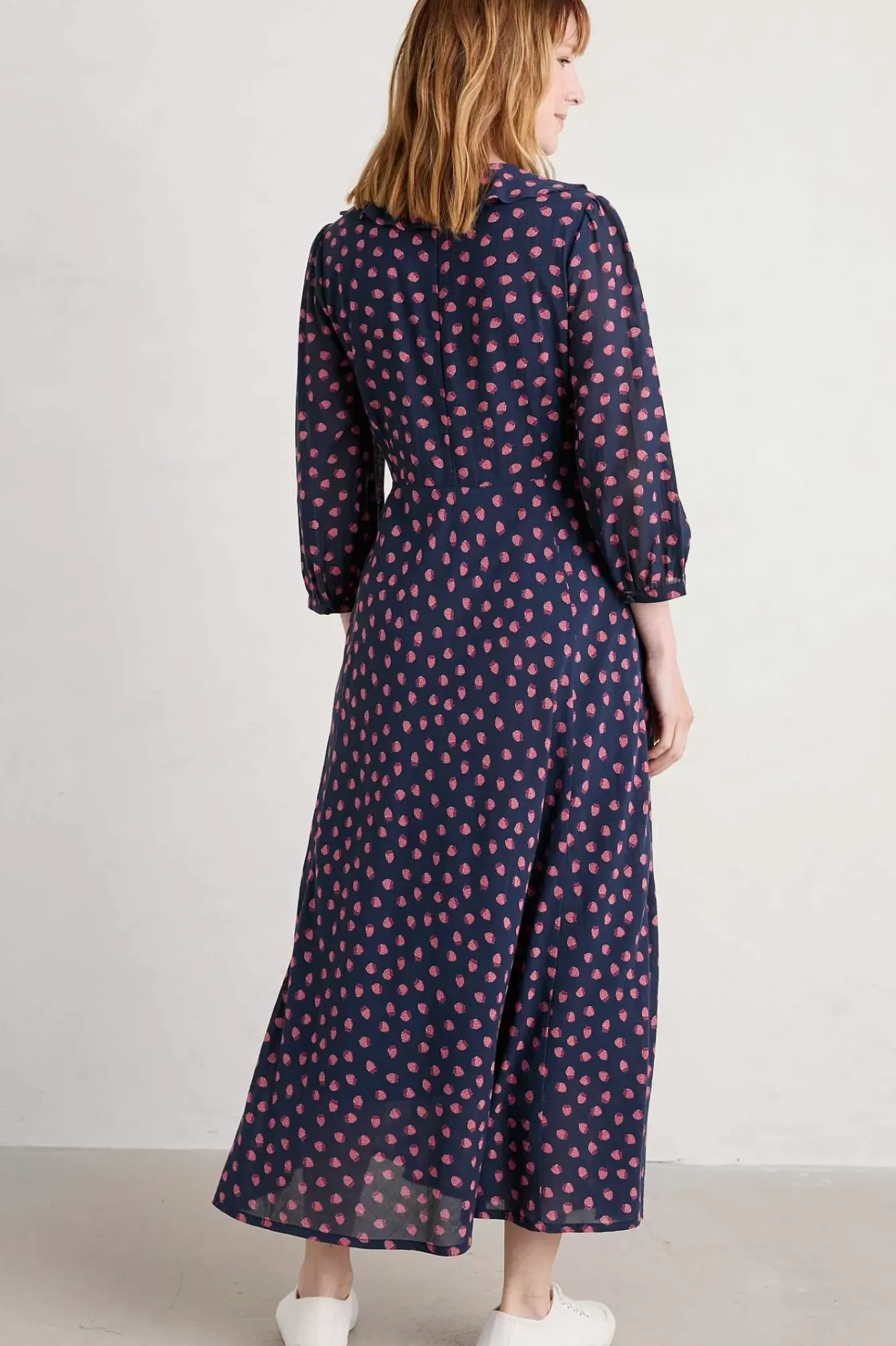 Seasalt Cornwall Dresses<Furled Flower V-Neck Dress Mini Raspberries Maritime