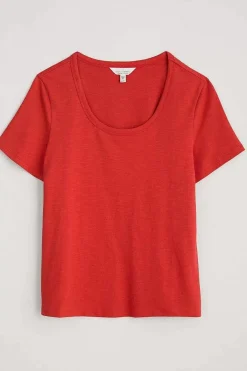 Seasalt Cornwall Tops<Gala Scoop Neck T-Shirt Tomato