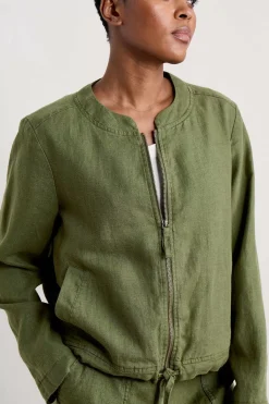Seasalt Cornwall Coats & Jackets<Galleon Zip Through Linen Jacket Heath