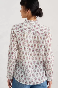 Seasalt Cornwall Tops<Garden Plot Shirt Ink Stamp Floral Chalk
