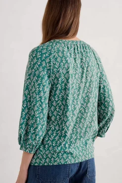 Seasalt Cornwall Tops<Garlanding Jersey Top Kelp Stamp Helford