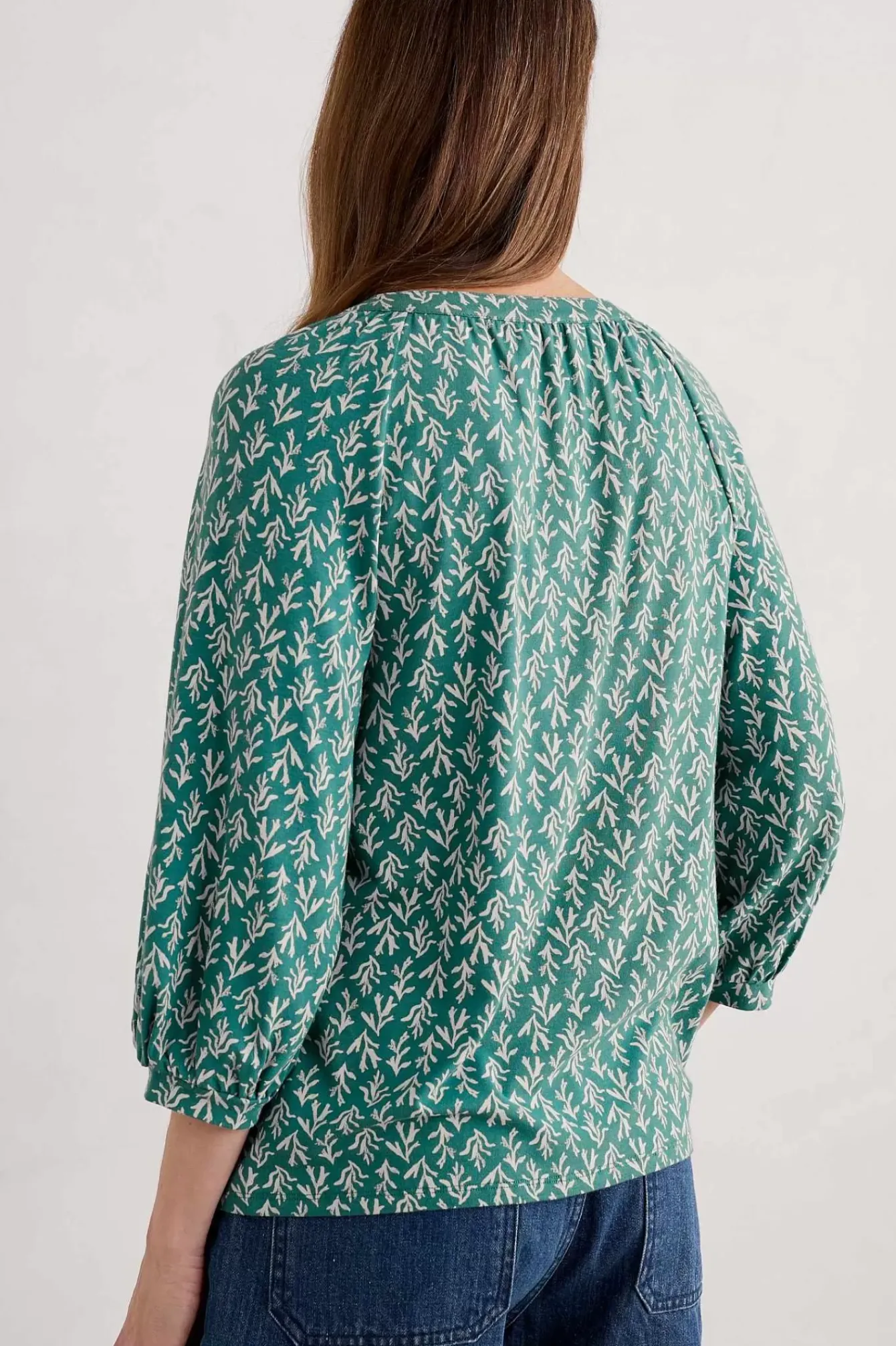 Seasalt Cornwall Tops<Garlanding Jersey Top Kelp Stamp Helford