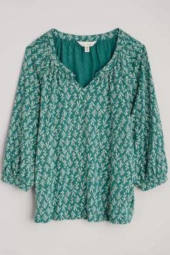Seasalt Cornwall Tops<Garlanding Jersey Top Kelp Stamp Helford