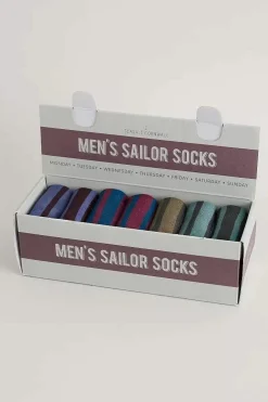 Seasalt Cornwall Socks<Gift Box Of 7 Men's Sailor Socks Cabooler Mix