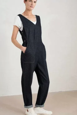 Seasalt Cornwall Trousers & Shorts<Gilley Denim Dungarees Dark Indigo Wash