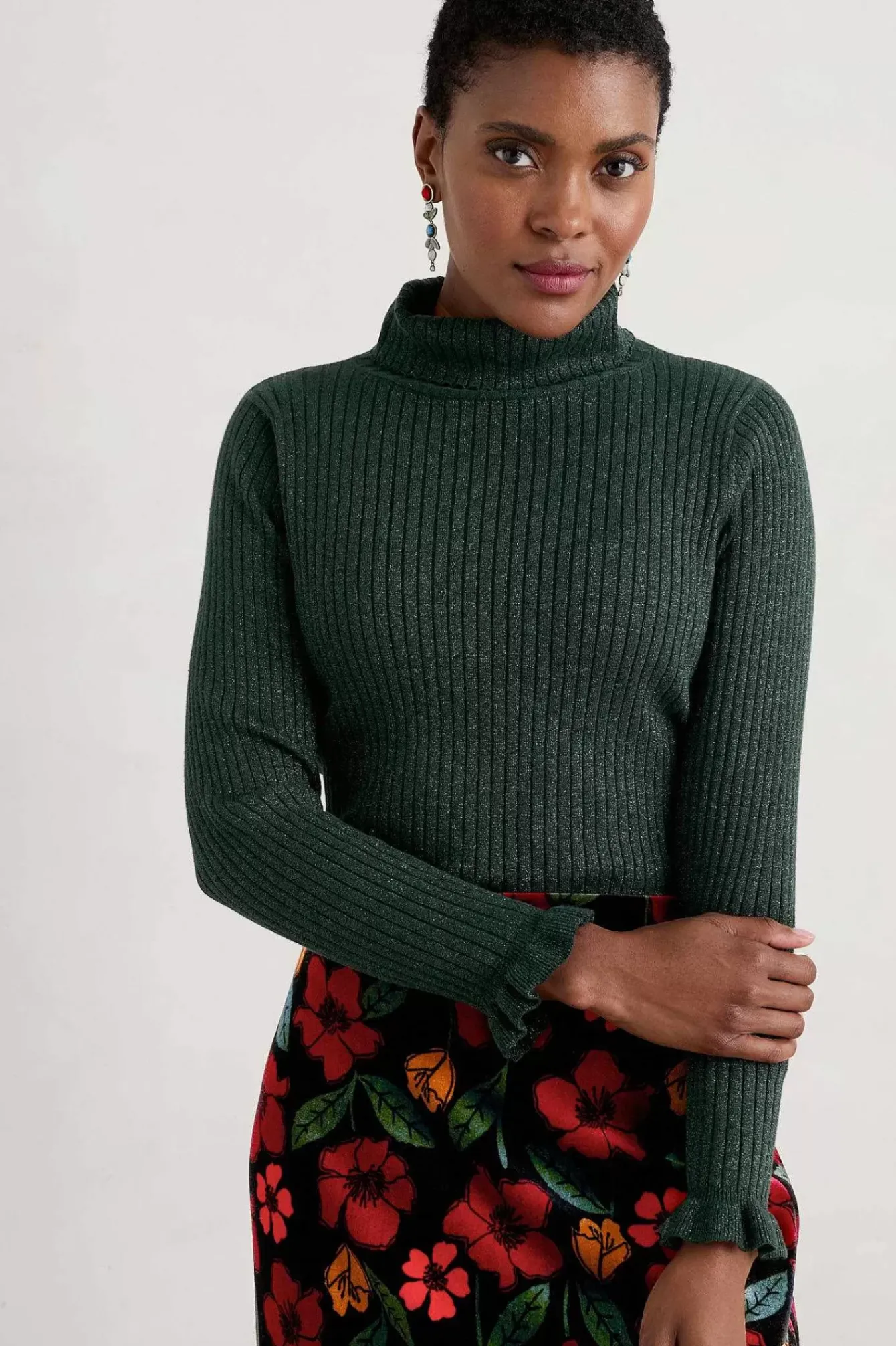 Seasalt Cornwall Knitwear<Glass Stem Sparkly Roll Neck Jumper Tehidy