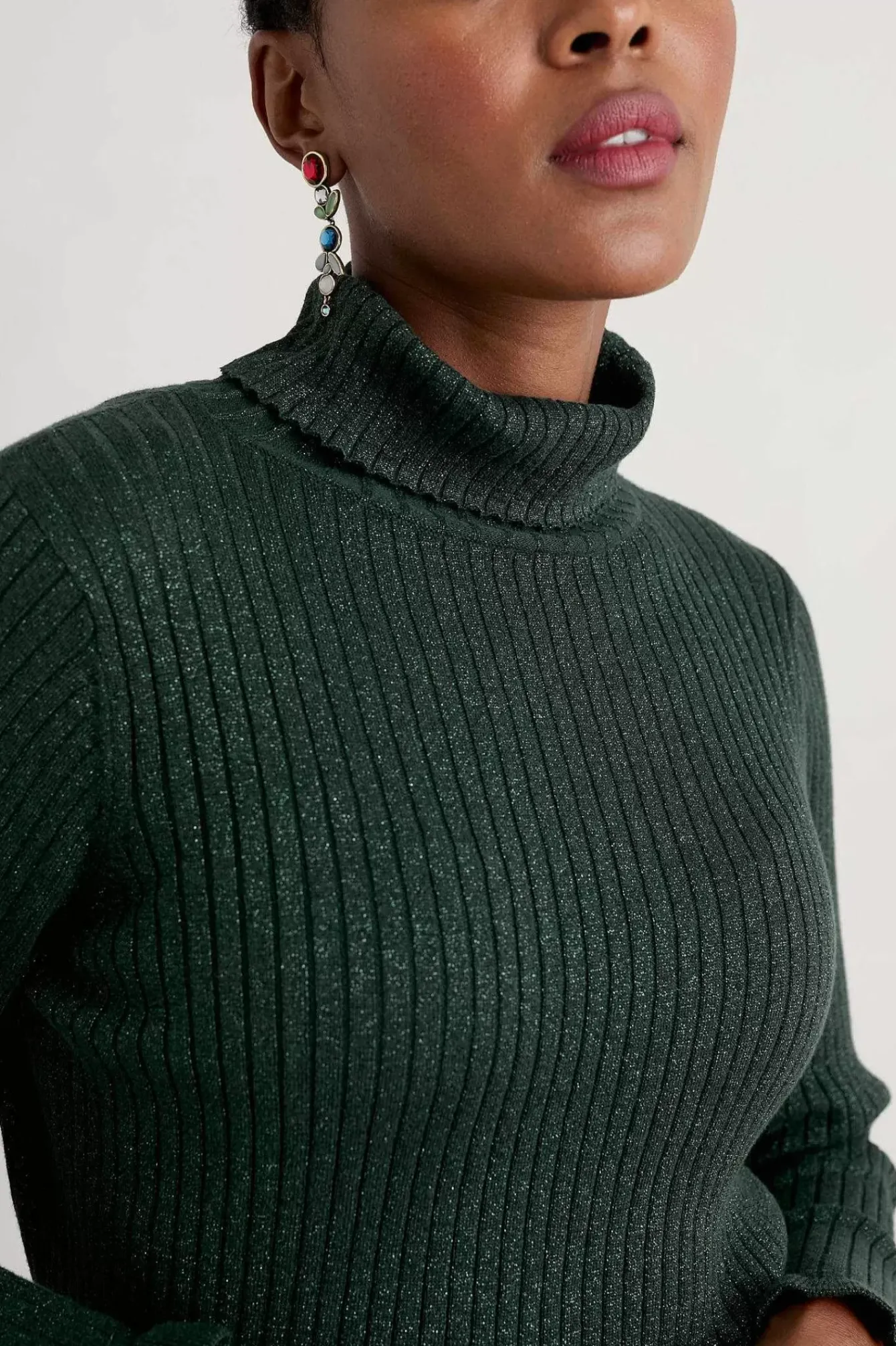 Seasalt Cornwall Knitwear<Glass Stem Sparkly Roll Neck Jumper Tehidy