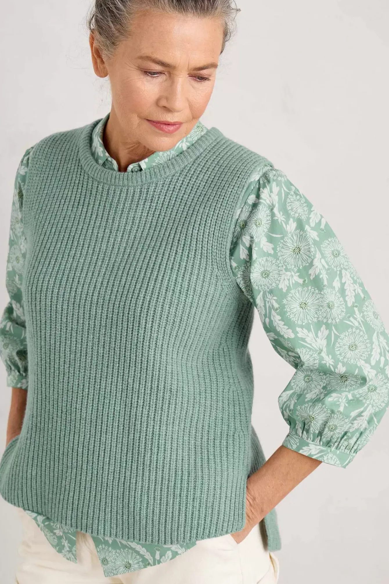 Seasalt Cornwall Knitwear<Gull Rising Knitted Vest Rosemary