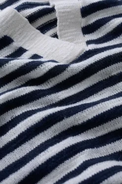 Seasalt Cornwall Knitwear<Gwynver Lightweight V-Neck Collared Jumper Mini Cornish Ecru Maritime