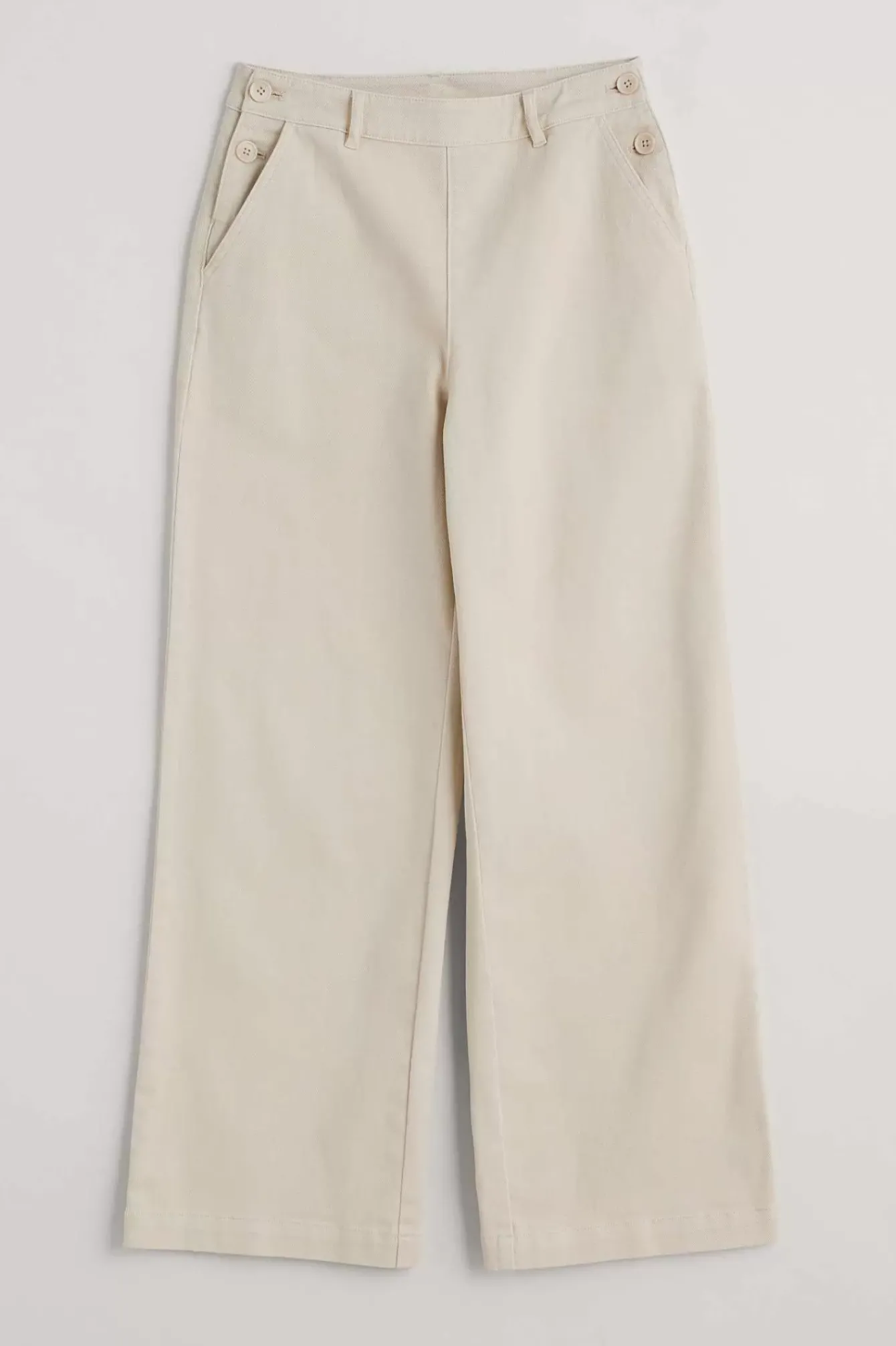 Seasalt Cornwall Trousers & Shorts<Hannafore View Full Length Wide Leg Trousers Limestone