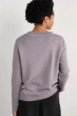 Seasalt Cornwall Tops<Hawkmoth Organic Cotton Sweatshirt Grape Thistle