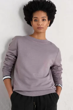 Seasalt Cornwall Tops<Hawkmoth Organic Cotton Sweatshirt Grape Thistle