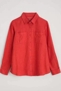 Seasalt Cornwall Tops<Hazel Branch Linen Shirt Tomato