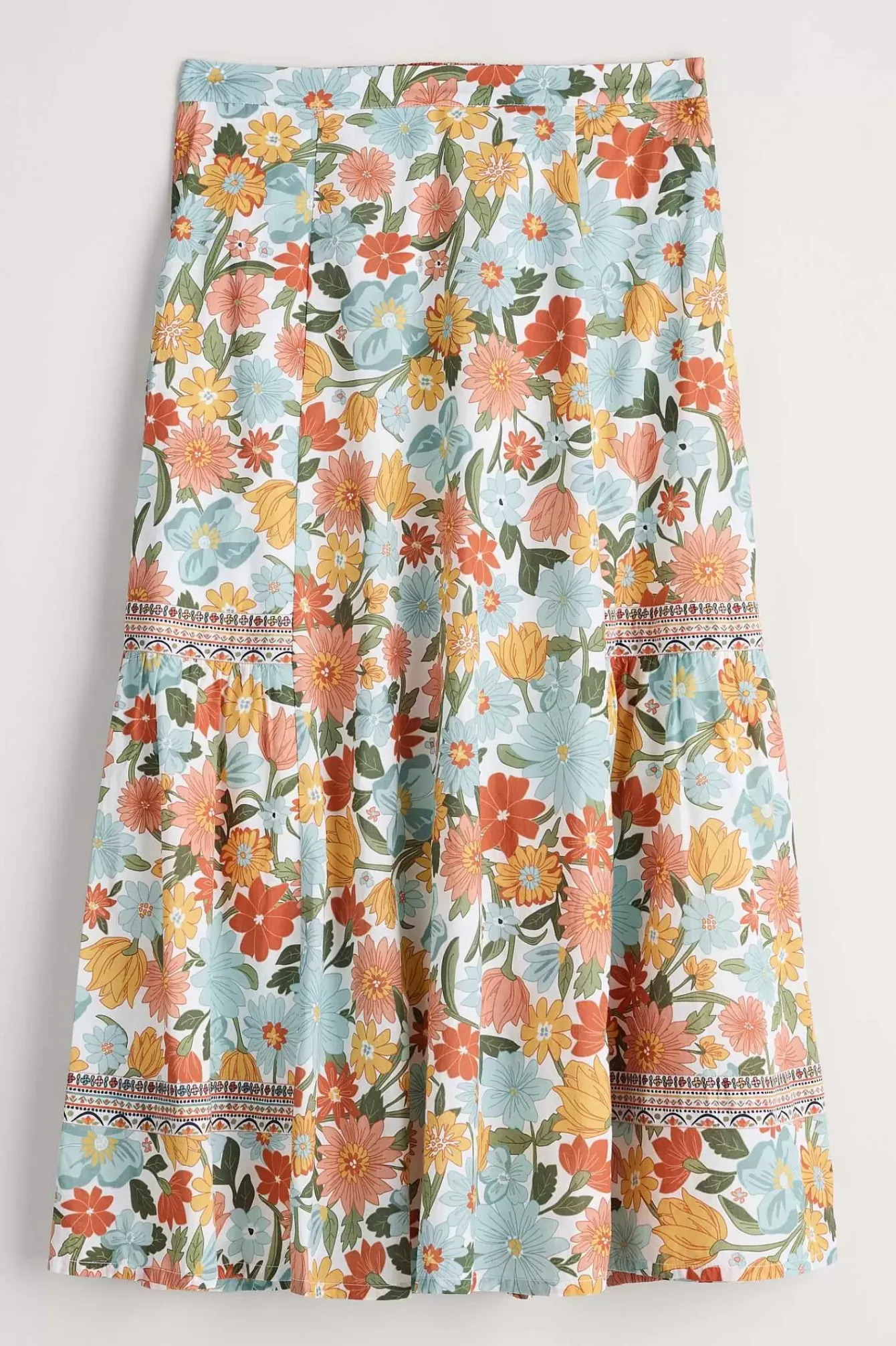 Seasalt Cornwall Skirts<Heather Drifts Midi Skirt Flowering Blooms Chalk