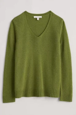 Seasalt Cornwall Knitwear<Hendra Lane V-Neck Jumper Dark Citron