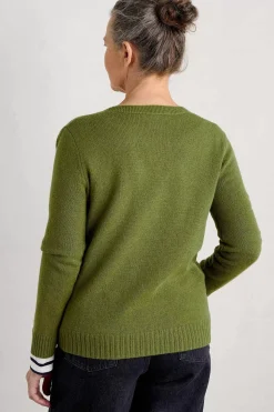 Seasalt Cornwall Knitwear<Hendra Lane V-Neck Jumper Dark Citron