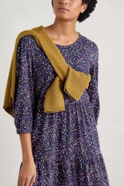 Seasalt Cornwall Dresses<Heron Dip Tiered Jersey Dress Dotted Paint Crocus