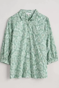 Seasalt Cornwall Tops<Hope Cottage Organic Cotton Blouse Dandelion Seed Rosemary