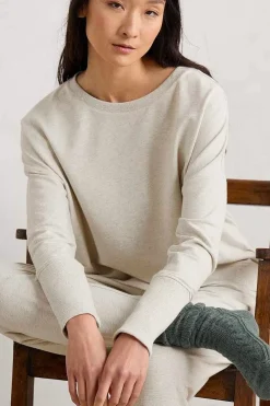 Seasalt Cornwall Tops<Hunter's Moon Organic Cotton Sweatshirt Melange Chalk
