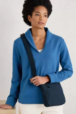 Seasalt Cornwall Tops<Knot Berry Shawl Neck Sweatshirt Blue Jay