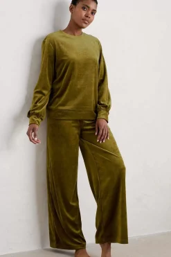 Seasalt Cornwall Nightwear<Kowan Velour Trouser Bright Olive