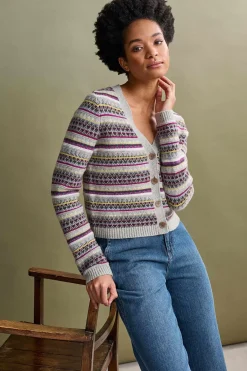 Seasalt Cornwall Knitwear<Lamorna Lane Fair Isle Cardigan Hemmick Aran Multi