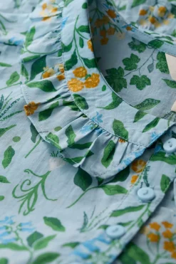 Seasalt Cornwall Tops<Last Leaf Printed Organic Cotton Top (Gots) Fresh Blooms Blue Fog