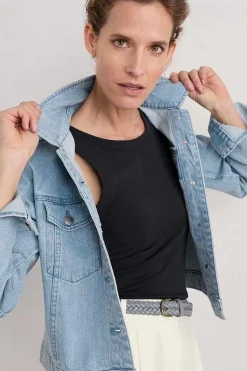Seasalt Cornwall Coats & Jackets<Levan Well Denim Jacket Light Wash Rain Slub