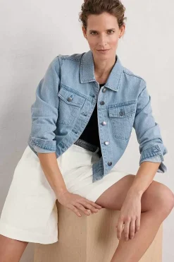 Seasalt Cornwall Coats & Jackets<Levan Well Denim Jacket Light Wash Rain Slub